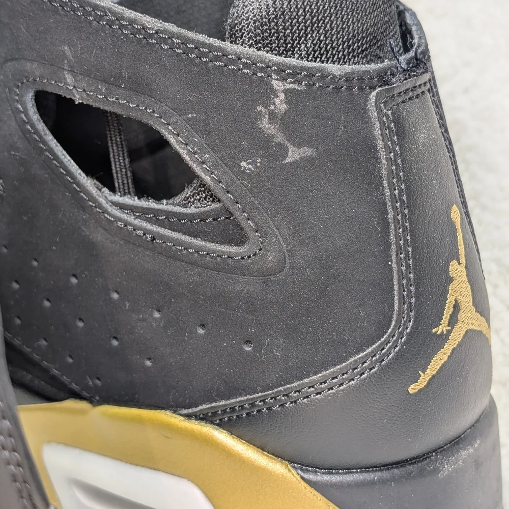 Jordan Flight Club '91 Men's 9 Black Gold High-Top Basketball Sneakers